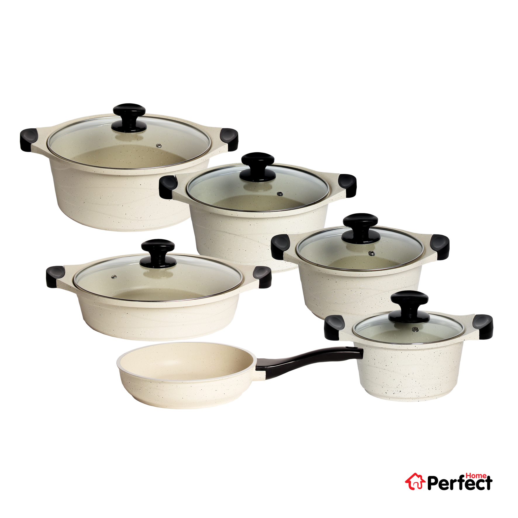 perfect-cream-11pcs-set سرویس قابلمه 11 پارچه گرانیتی Perfect home مدل Wave