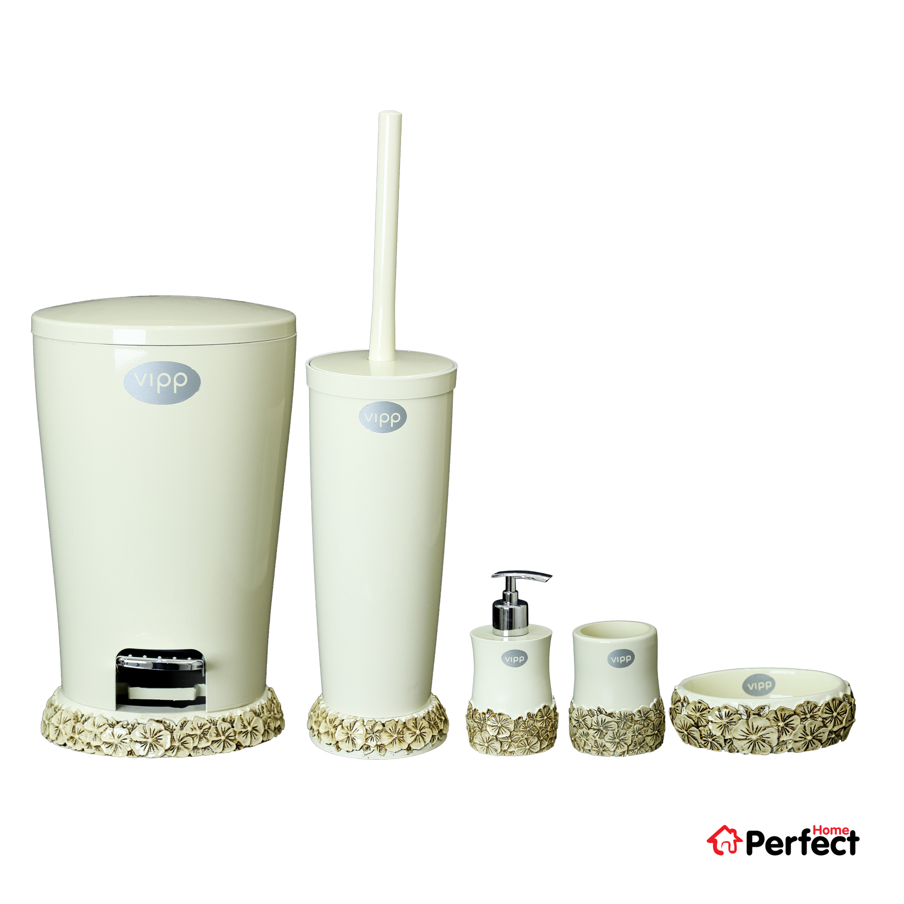 vipp-banafshe-5pcs-set-creamgold ست 5 پارچه سرویس بهداشتی VIPP مدل بنفشه