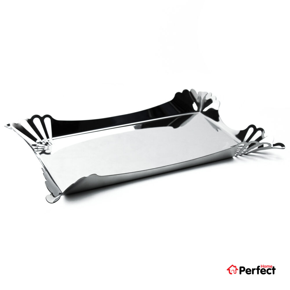 سینی استیل باقلوا خوری 2 گل براق Perfect home کد 2-9282