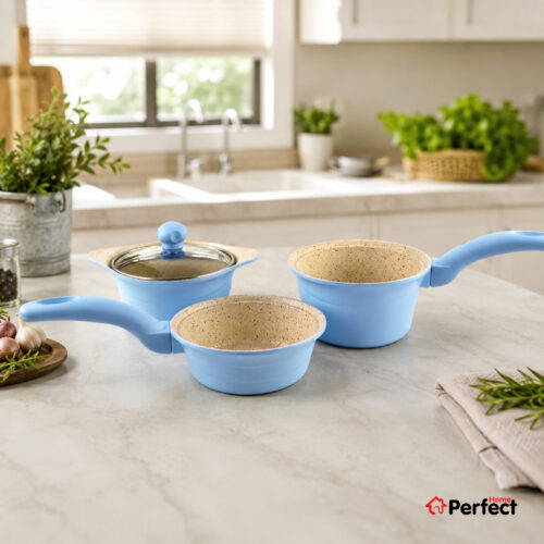 سرویس قابلمه کودک 4 پارچه Perfect home مدل Diaco | پوشش گرانیتی نچسب، بدنه آلومینیومی، درب شیشه ای
