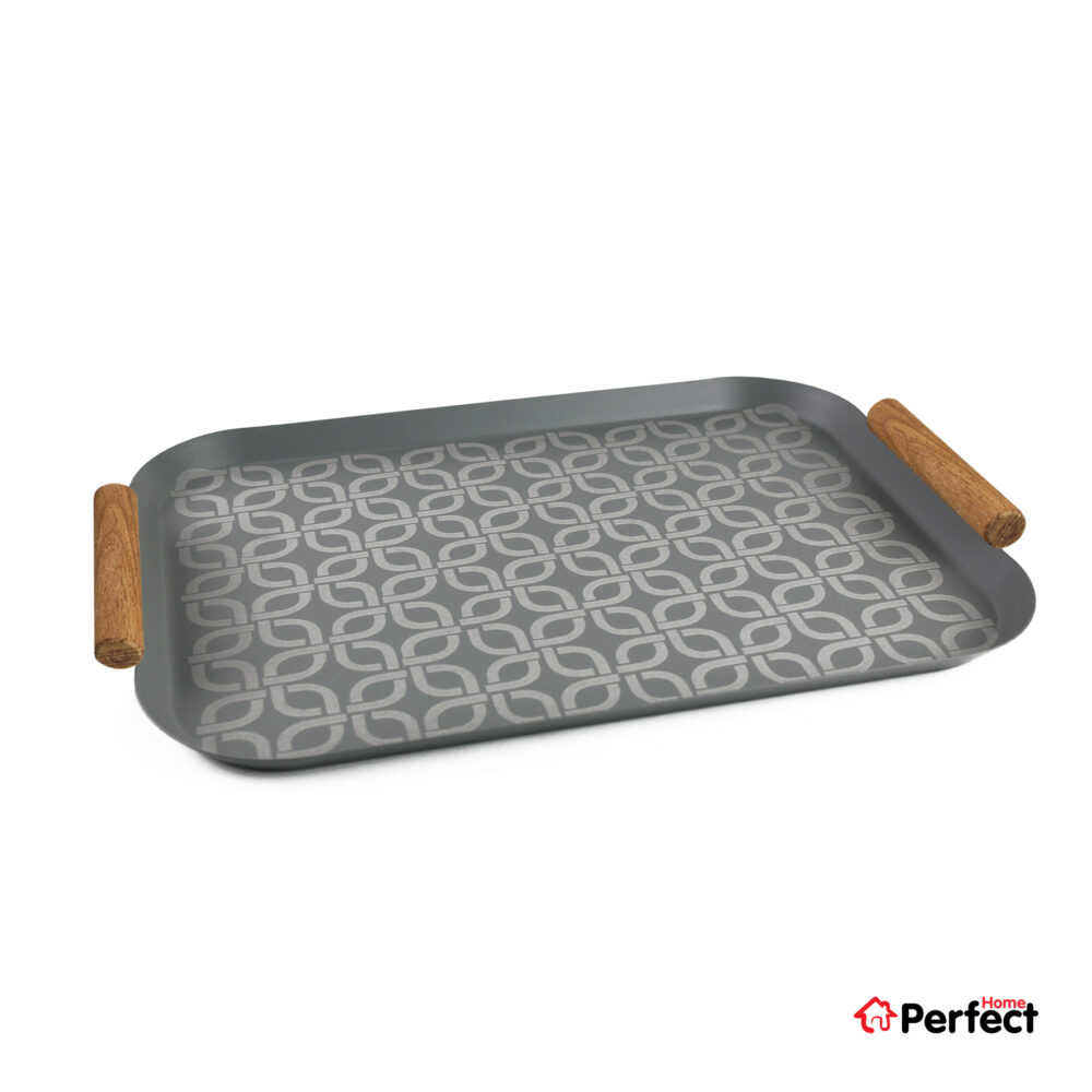 سینی فلزی PERFECTHOME مدل 6124 طرح زنجیر