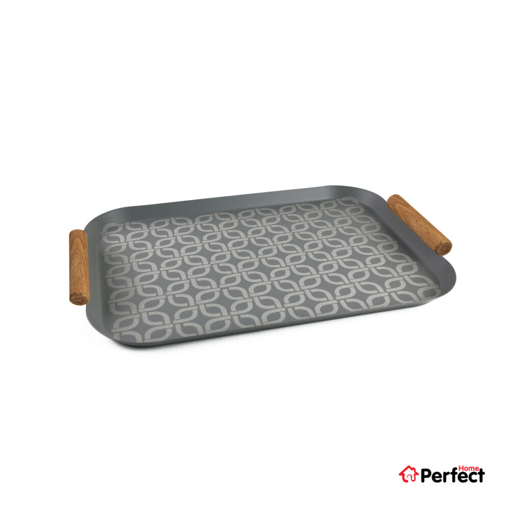 سینی فلزی PERFECTHOME مدل 6224 طرح زنجیر