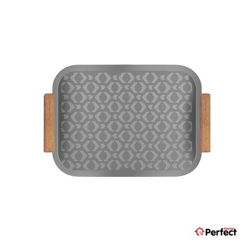 سینی فلزی PERFECTHOME مدل 6224 طرح زنجیر