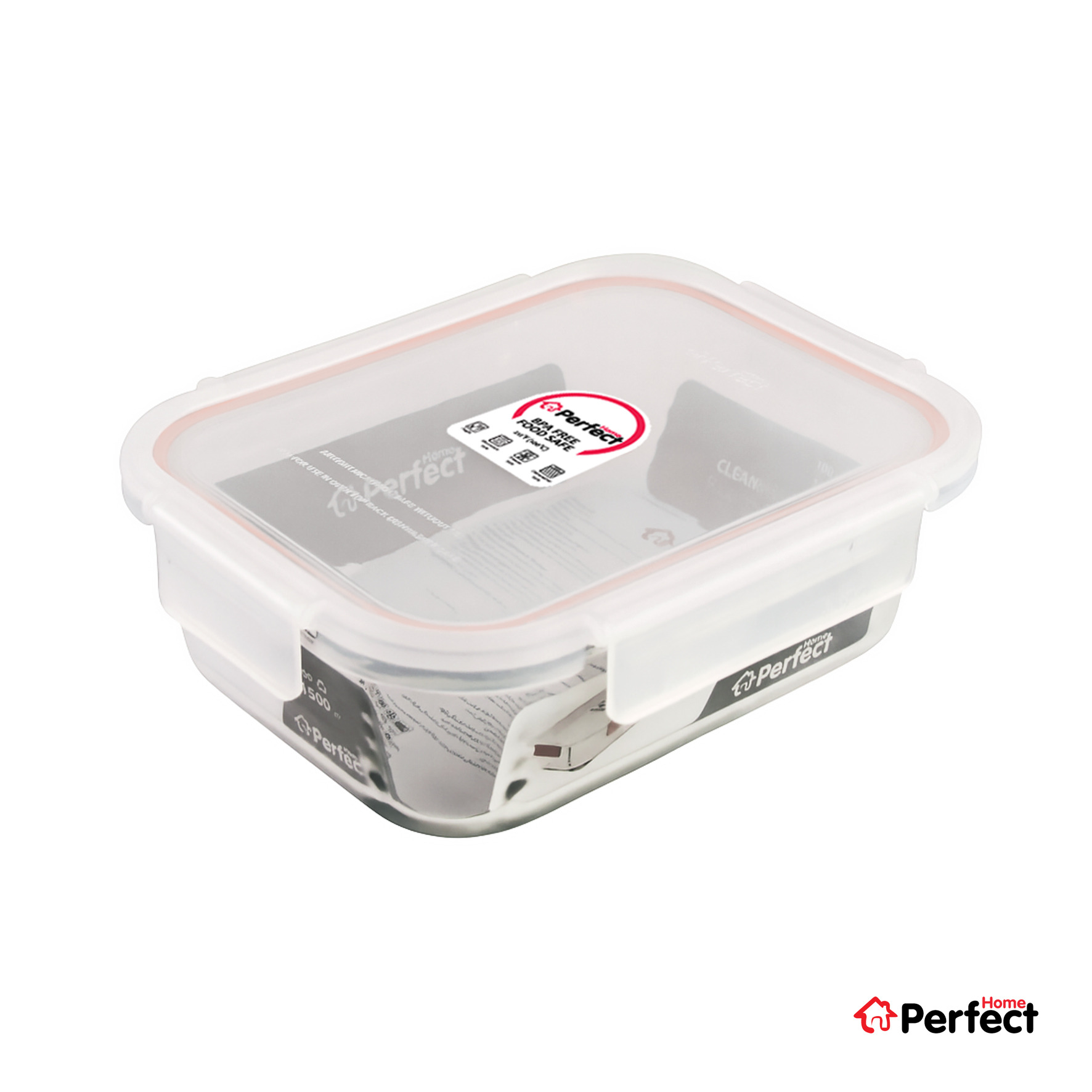 ظرف-نگهدارنده-شیشه-ای-درب-دار-P5415-واشرصورتی ظرف نگهدارنده Perfecthome مدل P5415 حجم 1500ml