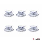 ست فنجان و نعلبکی 12 پارچه گلدکیش مدل ماندانا کد 17-GK701108-سرمه ای