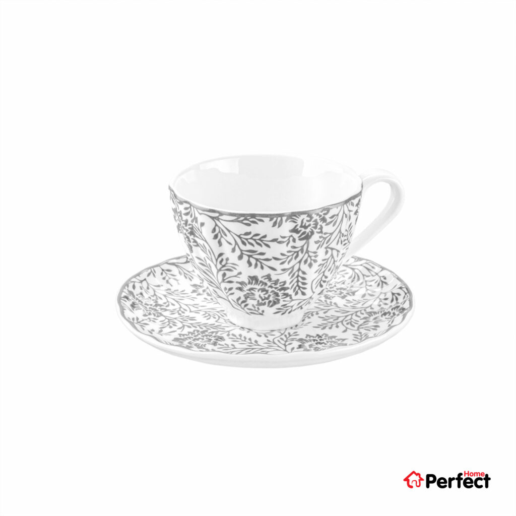 ست فنجان و نعلبکی 12 پارچه گلدکیش مدل ماندانا کد 17-GK701108-طوسی