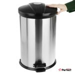 سطل زباله پدالی استیل درب مشکی بهازکالا مدل 16160028 (20 لیتر)
