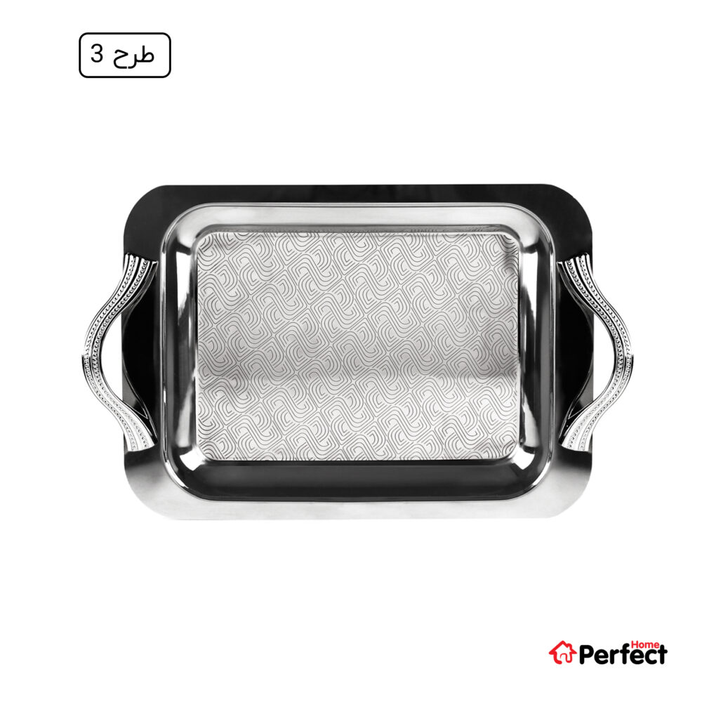 سینی استیل سوپر پولیش مستطیل بزرگ Perfect home مدل 8177 ضخامت 0.8 mm