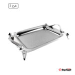 سینی استیل سوپر پولیش مستطیل بزرگ Perfect home مدل A8177 ضخامت 0.8 mm