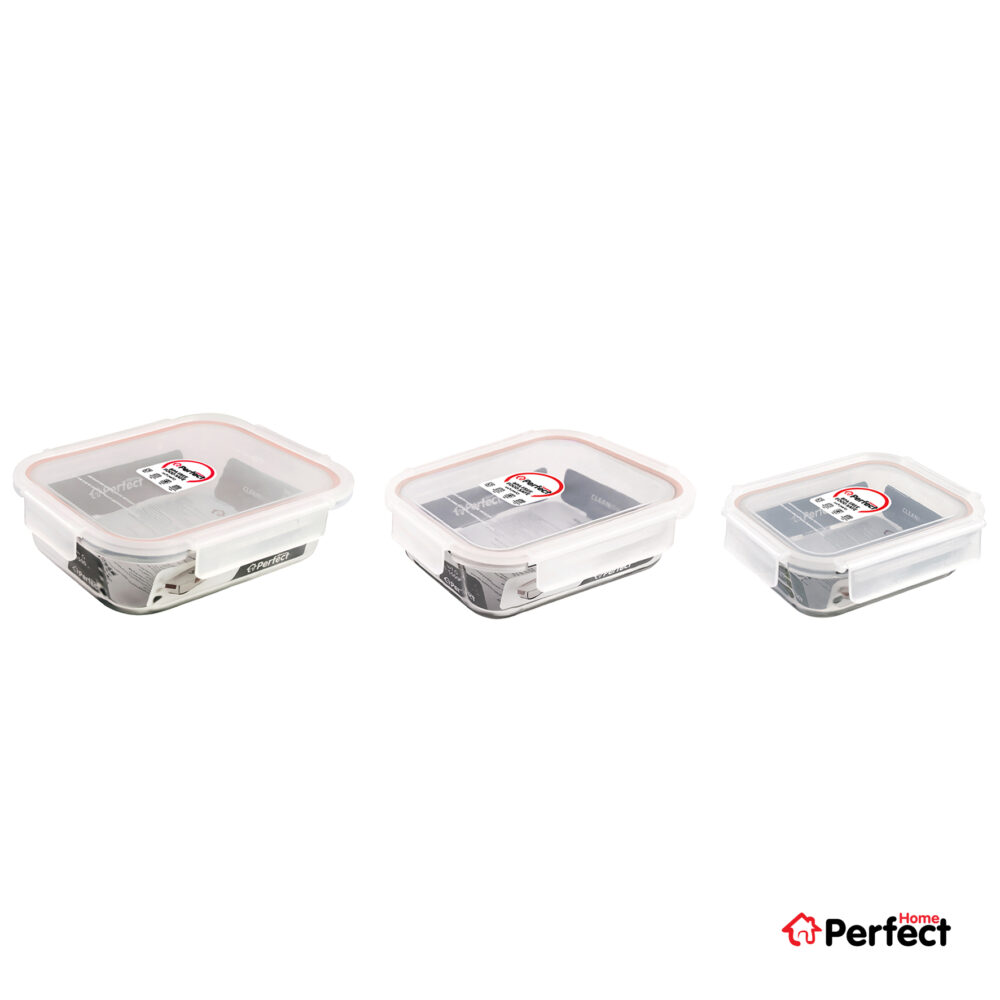 ظرف نگهدارنده Perfect home ست 3 پارچه P5400-R بدون جعبه کادویی