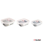 ظرف نگهدارنده Perfect home ست 3 پارچه P5400-R بدون جعبه کادویی