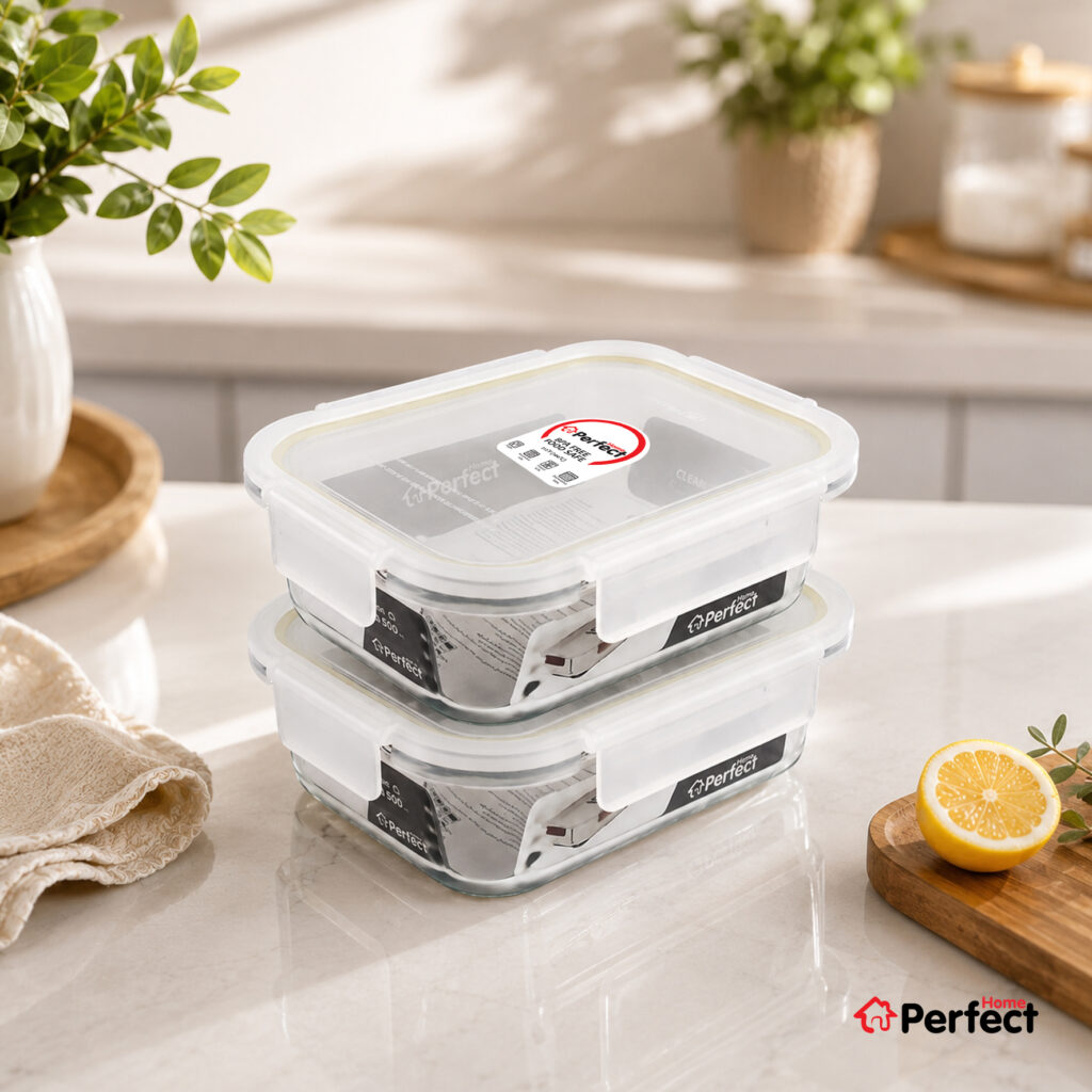 ظرف نگهدارنده Perfecthome مدل 2-P5415 حجم 1500ml مجموعه دو عددی