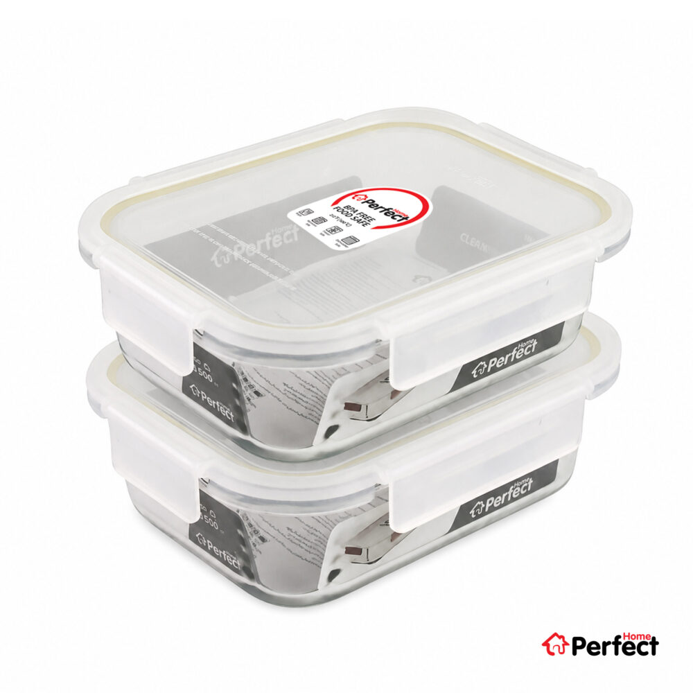 ظرف نگهدارنده Perfecthome مدل 2-P5415 حجم 1500ml مجموعه دو عددی