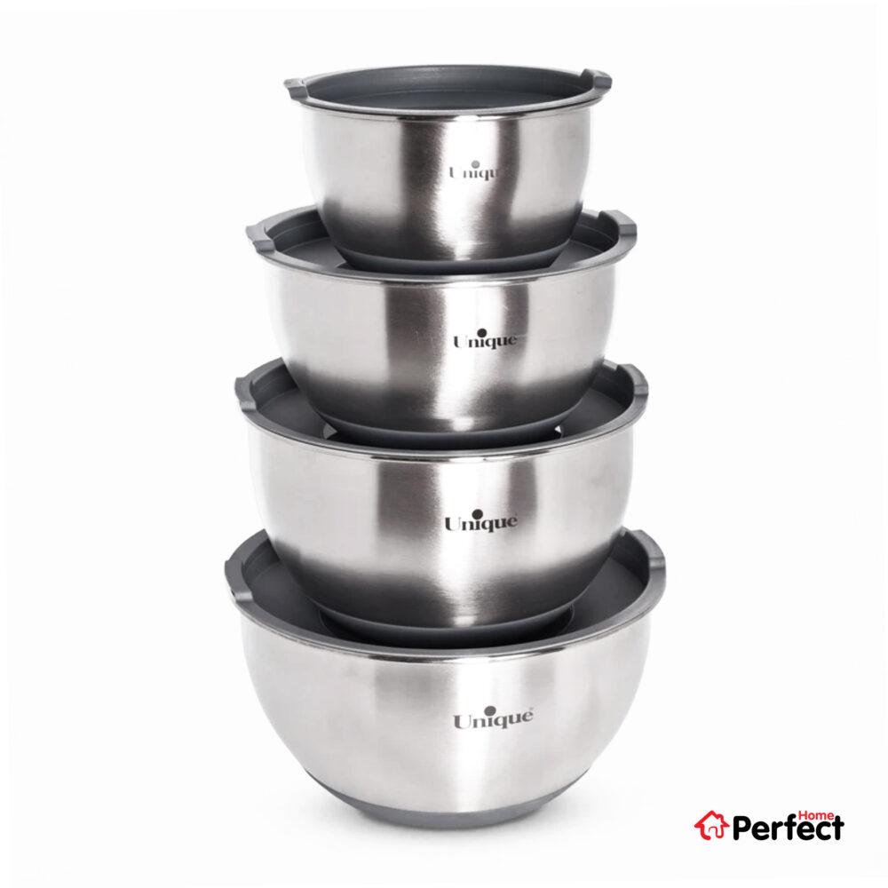 سرویس لگن 4 پارچ استیل درب دار یونیک کد 4092