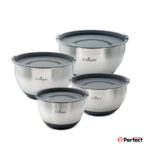 سرویس لگن 4 پارچ استیل درب دار یونیک کد 4092