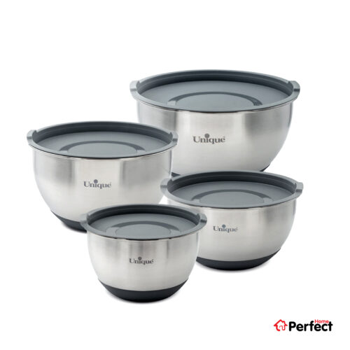 سرویس لگن 4 پارچ استیل درب دار یونیک کد 4092